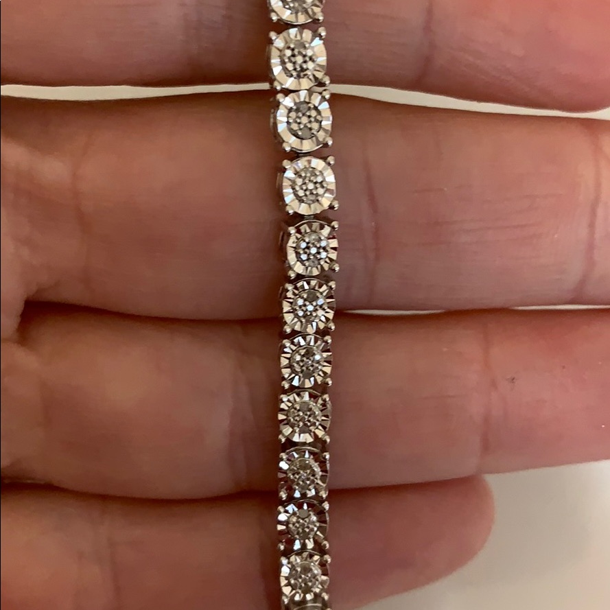 Nwt Sterling Silver 1/4 Cttw Diamond Bracelet